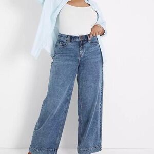 Lane Bryant Blue Wide Leg Jeans
